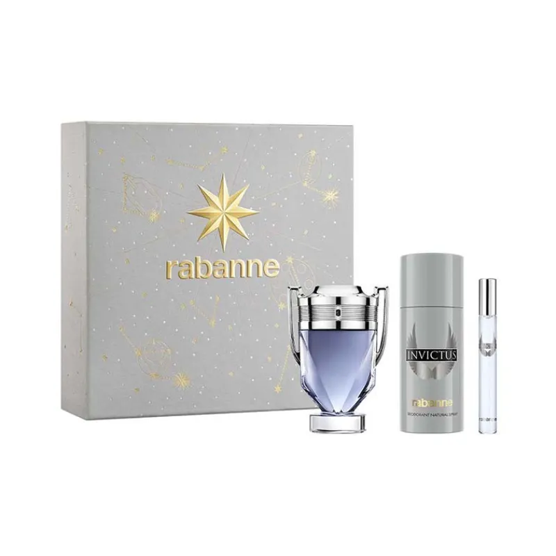 Homme Rabanne Coffret Parfum Homme^Invictus - Coffret Noël 2025 Eau de Toilette 100 ml + Déodorant 150 ml + Format Voyage 10 ml