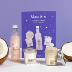 Blancrème Coffret Soin^Trio Essentiels Douceurs - Coffret Gel Douche 75 ml + Crème + Gommage Coco & Litchi